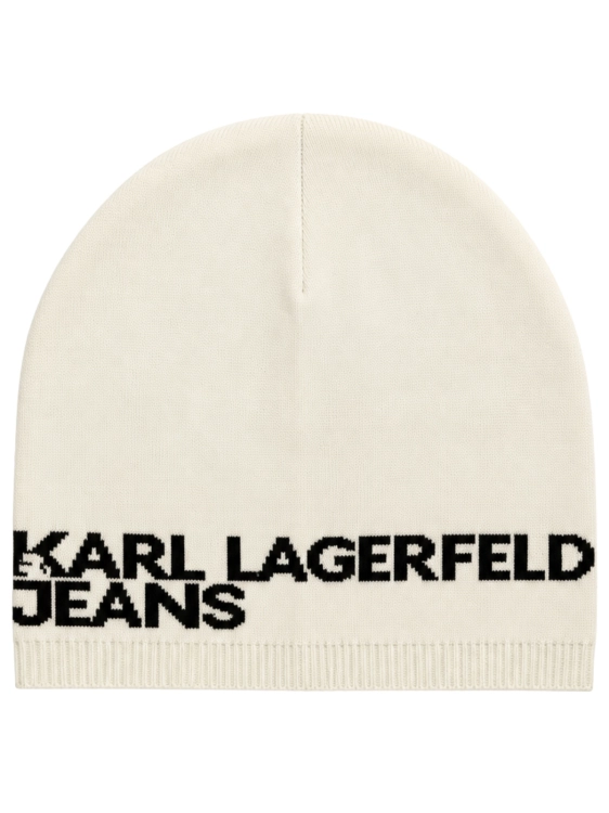 Czapka zimowa damska Karl Lagerfeld Jeans A3W33109 110 ECRU