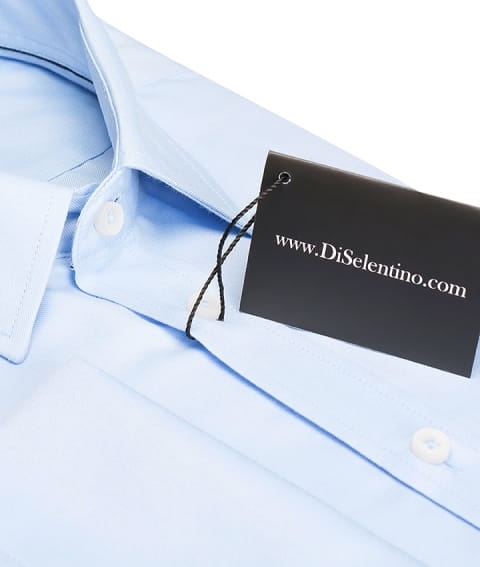 KOSZULA MĘSKA DI SELENTINO BŁĘKITNA NA SPINKI SLIM FIT