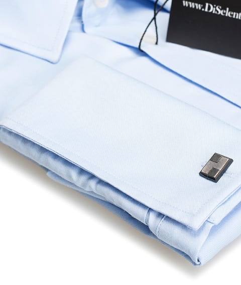 KOSZULA MĘSKA DI SELENTINO BŁĘKITNA NA SPINKI SLIM FIT