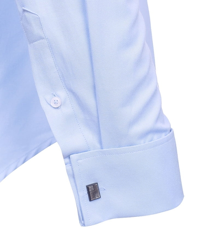 KOSZULA MĘSKA DI SELENTINO BŁĘKITNA NA SPINKI SLIM FIT