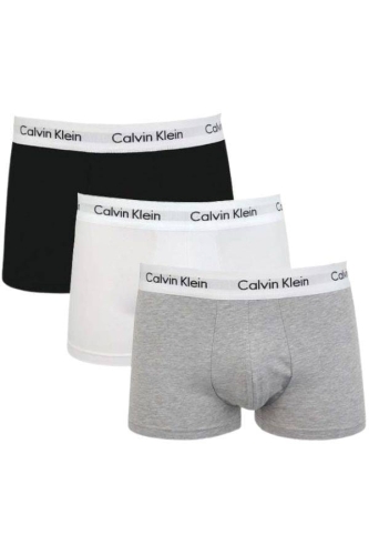 BOKSERKI MĘSKIE CALVIN KLEIN U2664G BIAŁO-CZARNO-SZARE 3 PACK