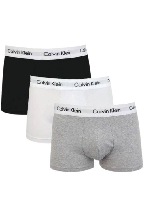 BOKSERKI MĘSKIE CALVIN KLEIN U2664G BIAŁO-CZARNO-SZARE 3 PACK