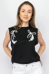 T-shirt damski PINKO 103007 A1XD Z99 czarny