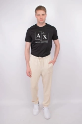 Spodnie męskie Armani Exchange 3DZPAA ZJUBZ kremowy