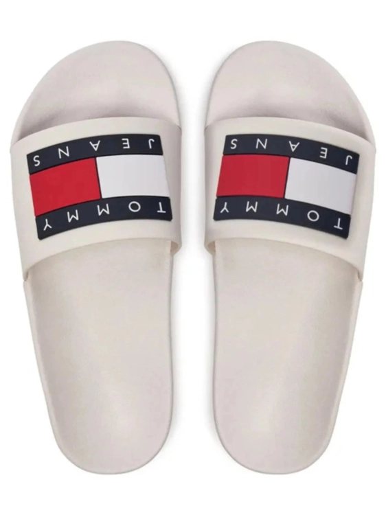 Klapki damskie Tommy Jeans EN0EN02115 ecru