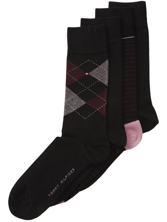Skarpety męskie Tommy Hilfiger 701238217 002 czarny bordowy