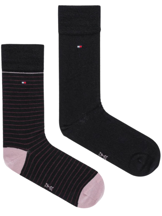 Skarpety męskie Tommy Hilfiger 701238217 002 czarny bordowy
