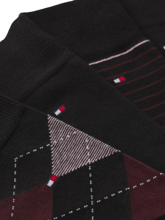 Skarpety męskie Tommy Hilfiger 701238217 002 czarny bordowy