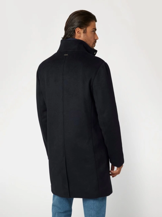 Płaszcz z domieszką wełny męski Guess M4BL30 WGJ82 GRANATOWY