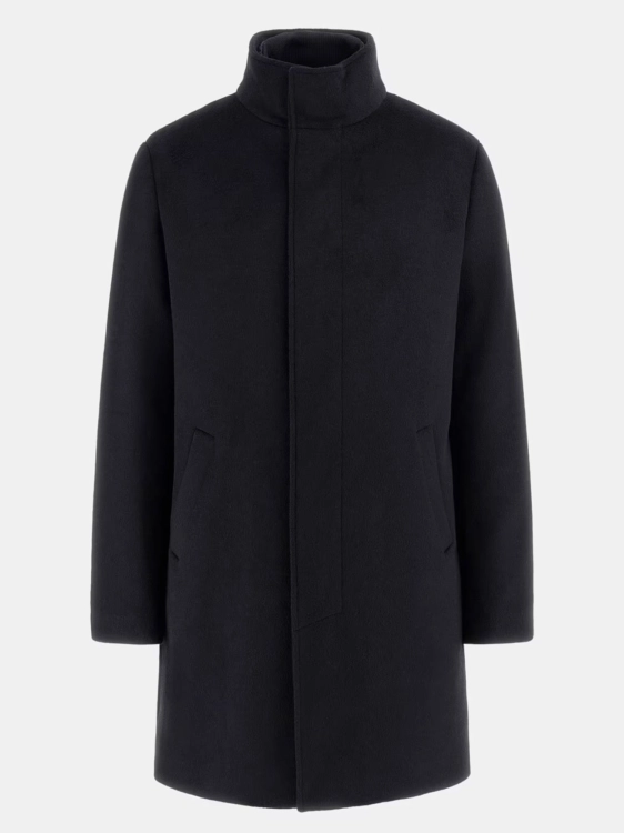 Płaszcz z domieszką wełny męski Guess M4BL30 WGJ82 GRANATOWY