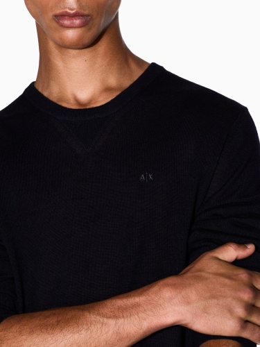 Sweter wełniany męski Armani Exchange 8NZM3A ZM8AZ GRANATOWY