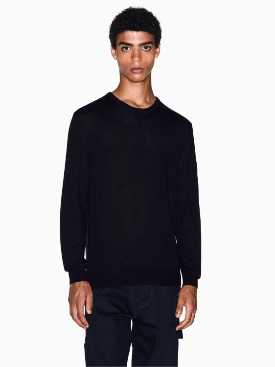 Sweter wełniany męski Armani Exchange 8NZM3A ZM8AZ GRANATOWY