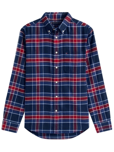 Koszula męska Tommy Hilfiger MW0MW40473 GRANATOWY CZERWONY