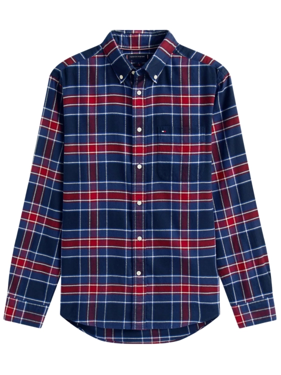 Koszula męska Tommy Hilfiger MW0MW40473 GRANATOWY CZERWONY