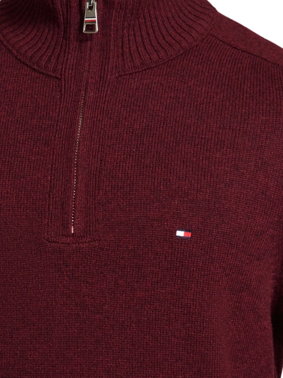 Sweter wełniany męski Tommy Hilfiger MW0MW36536 BORDOWY