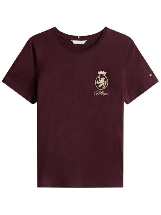 T-shirt damski Tommy Hilfiger Tommy Hilfiger WW0WW46153 XIH BORDOWY