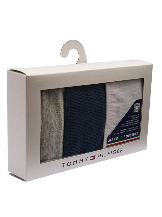Stringi damskie Tommy Hilfiger UW0UW05752 GRANATOWY SZARY BIAŁY 3-PACK