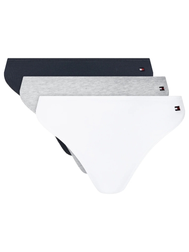 Stringi damskie Tommy Hilfiger UW0UW05752 GRANATOWY SZARY BIAŁY 3-PACK